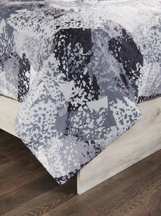 Ensemble d'édredon Axel 3 pièces pour lit simple - gris