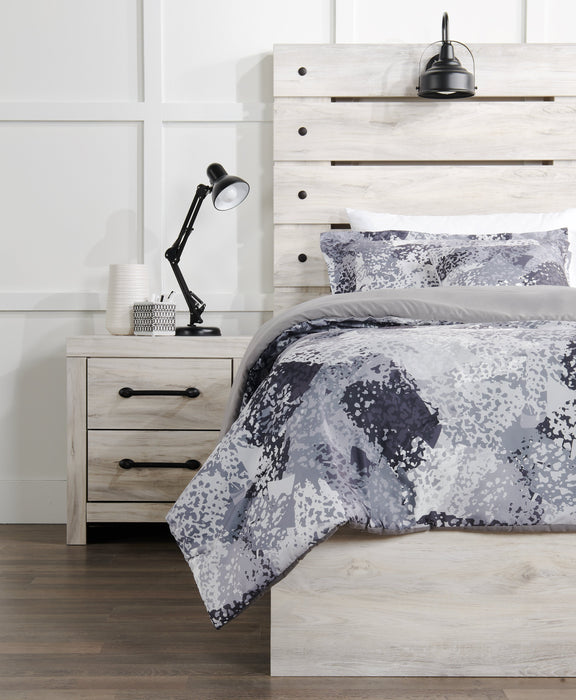 Ensemble d'édredon Axel 4 pièces pour lit double ou grand lit - gris