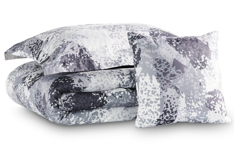 Ensemble d'édredon Axel 4 pièces pour lit double ou grand lit - gris