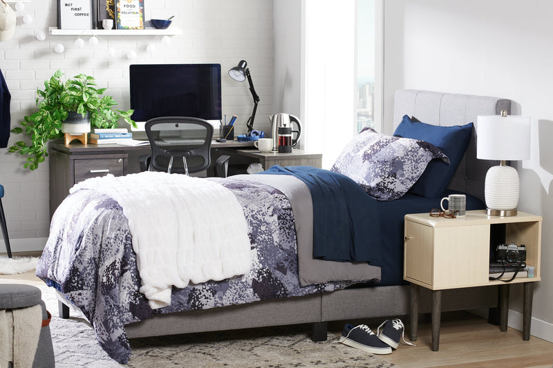 Ensemble d'édredon Axel 3 pièces pour lit simple - gris