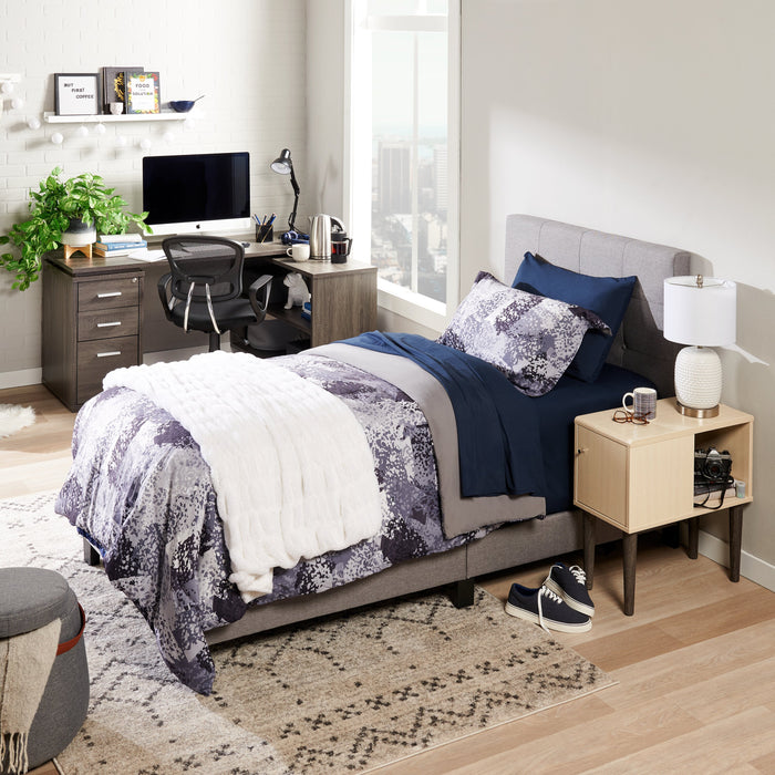 Ensemble d'édredon Axel 3 pièces pour lit simple - gris