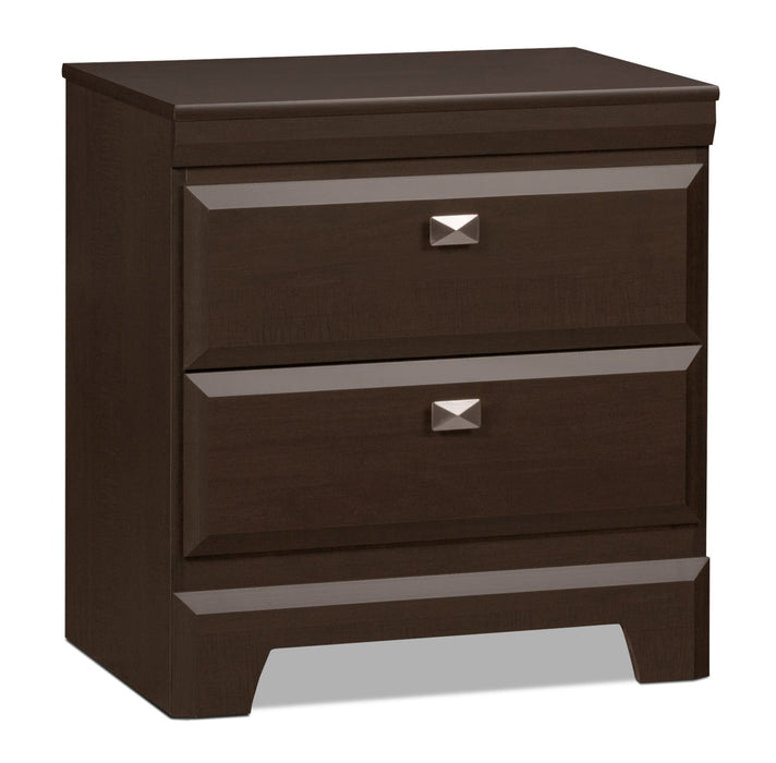 Ensemble de chambre à coucher Yorkdale 6 pièces avec lit de rangement à 12 tiroirs, commode, miroir et table de nuit, brun - format lit double