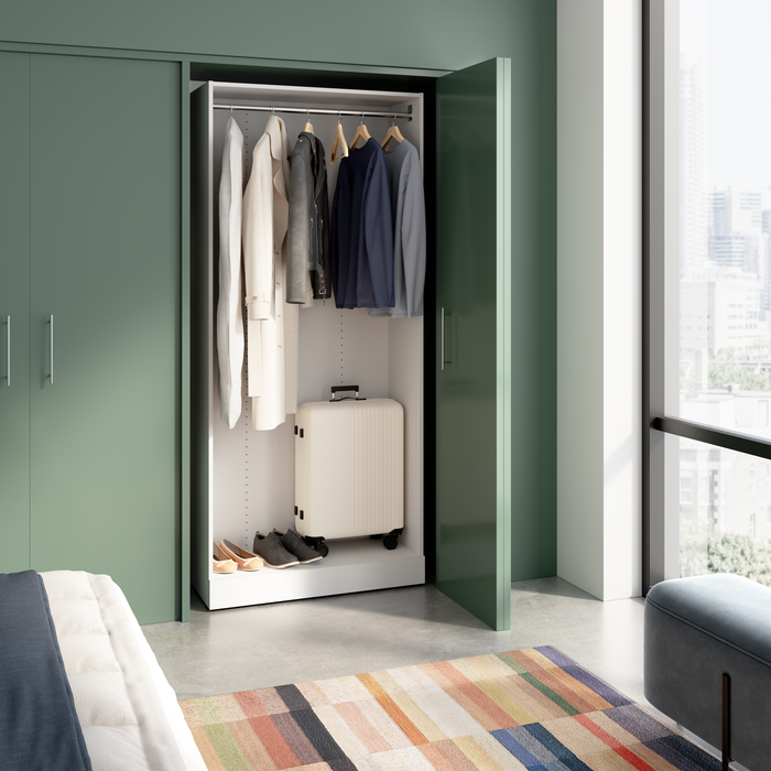 Système de garde-robe modulaire à 2 espaces pour suspendre Florence de Bestar de 35 po - blanc