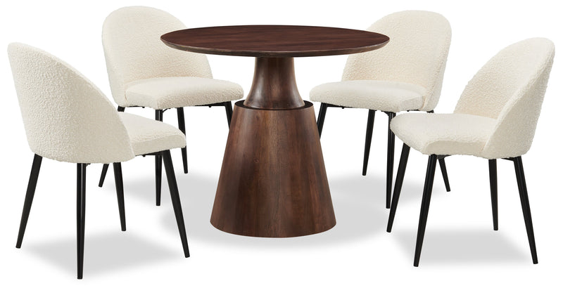 Chaise de salle à manger Bali en tissu bouclé et en métal - taupe