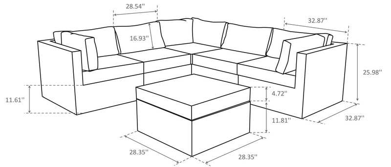 Fauteuil sans accoudoirs Barbados pour la terrasse à l’extérieur - osier en résine tressé à la main, résistant aux rayons UV et aux intempéries - noir et gris