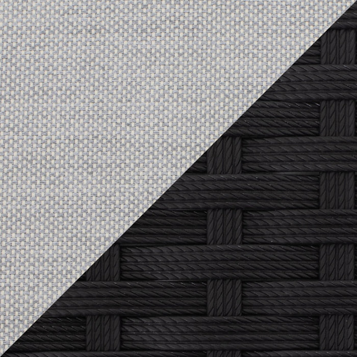 Fauteuil en coin Barbados pour la terrasse à l’extérieur - osier en résine tressé à la main, résistant aux rayons UV et aux intempéries - noir et gris