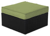 Pouf Barbados pour la terrasse à l’extérieur - osier en résine tressé à la main, résistant aux rayons UV et aux intempéries - noir et vert