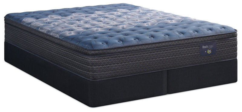 Ensemble matelas semi-ferme à Euro-plateau Back Logic 1.1 de Serta pour très grand lit