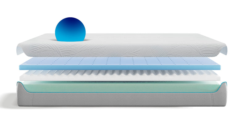 Matelas moelleux à surface lisse S7 de Bedgear pour lit simple très long