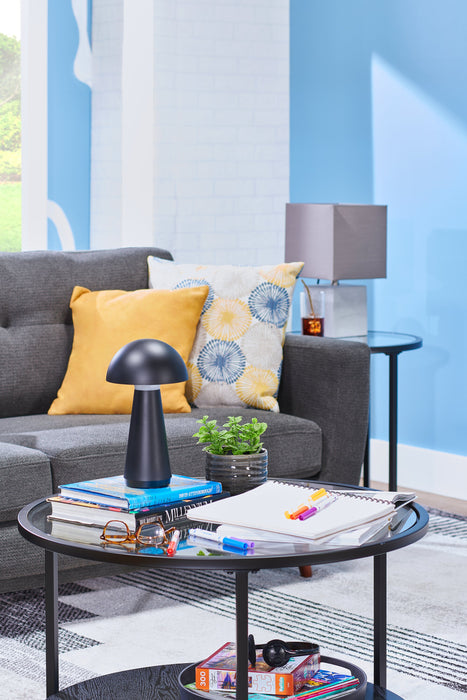 Lampe de table pour l’intérieur et pour l’extérieur moderne portable Beech de 11 po en acrylique avec port USB - noire