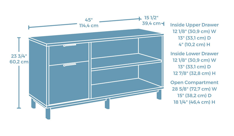 Bahut Bergen Circle de 45,04 po de qualité commerciale - bois naturel