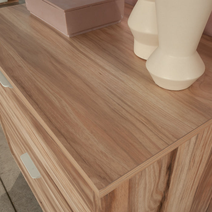Classeur Bergen Circle de 30,35 po de qualité commerciale à 2 tiroirs - bois naturel 