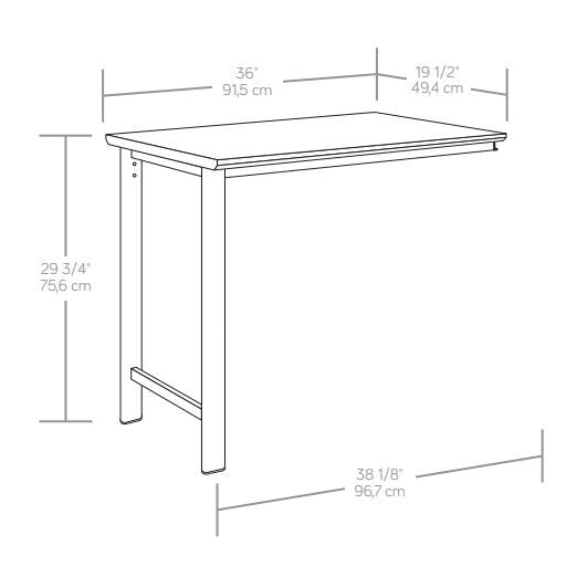 Retour pour bureau de calibre commercial Bergen Circle 35 po x 20 po