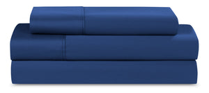 Ensemble de draps Hyper-Cotton BEDGEARMD 3 pièces pour lit simple très long - bleu marine