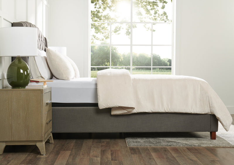 Ensemble d’édredon Bellflower Grove de 3 pièces pour lit double ou grand lit - crème