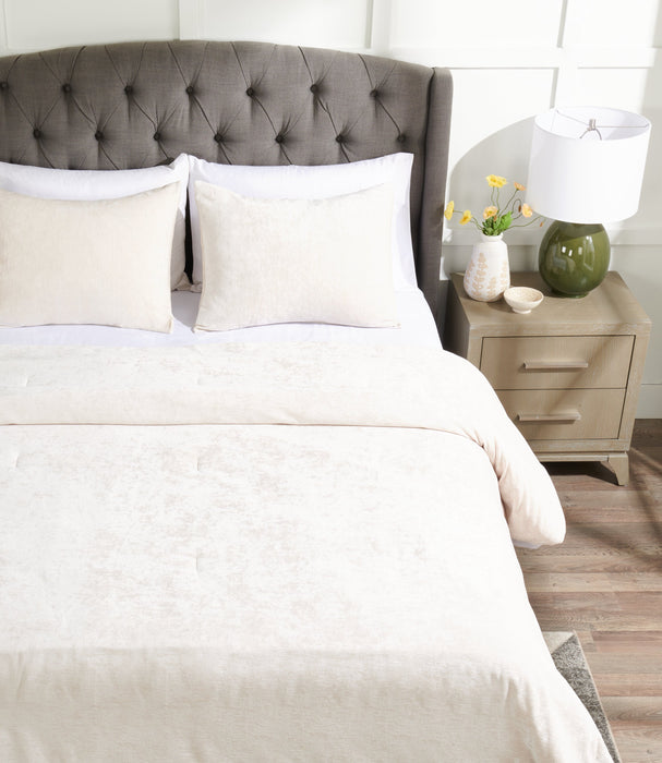 Ensemble d’édredon Bellflower Grove de 3 pièces pour lit double ou grand lit - crème