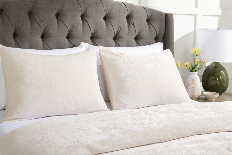 Ensemble d’édredon Bellflower Grove de 3 pièces pour lit double ou grand lit - crème