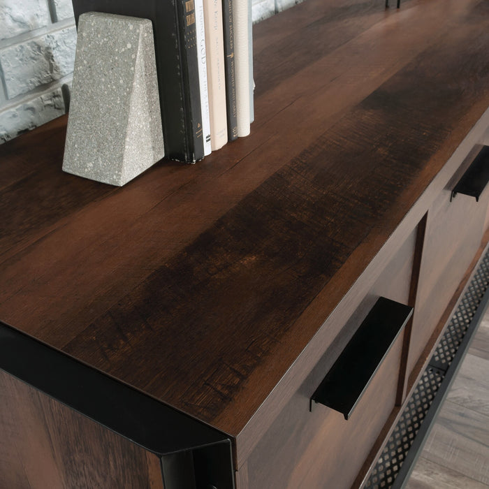 Bahut de bureau Briarbrook de 64,02 po de qualité commerciale avec 2 tiroirs et armoire - brun