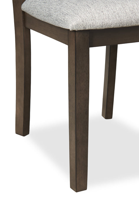 Ensemble de salle à manger Bryn 3 pièces avec table ronde de 42 po à abattant et 2 chaises en tissu  - gris foncé