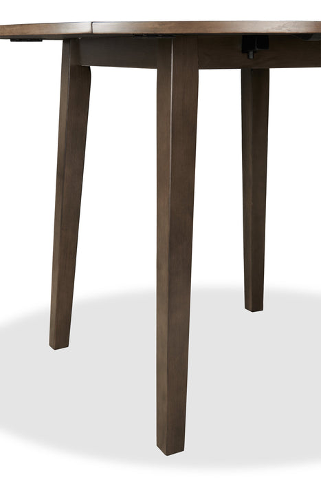 Ensemble de salle à manger Bryn 3 pièces avec table ronde de 42 po à abattant et 2 chaises en tissu  - gris foncé