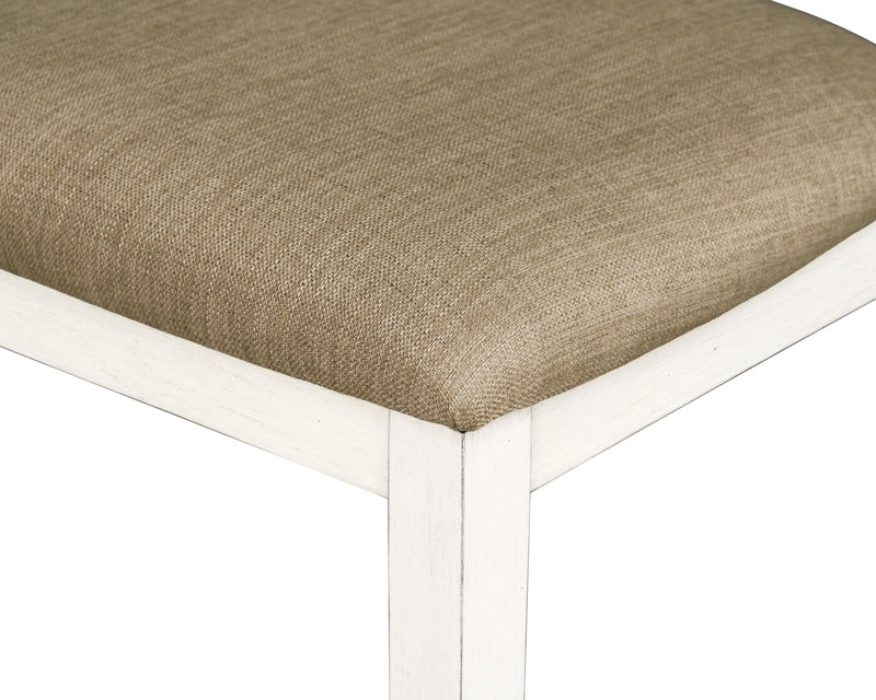 Chaise de salle à manger Bryn avec siège en tissu et dossier en échelle - blanche