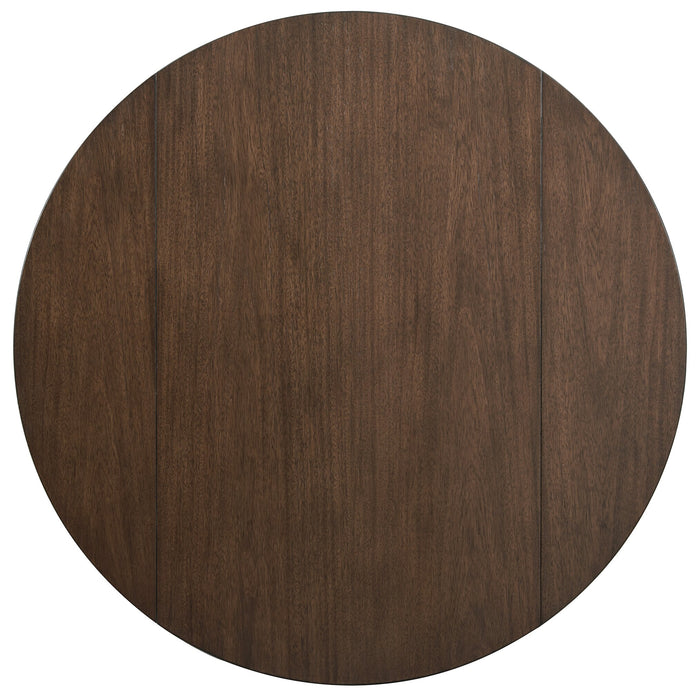 Table de salle à manger ronde Bryn de 42 po avec abattant - deux teintes, blanc et brun