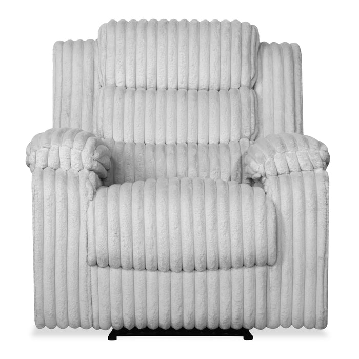 Fauteuil inclinable Bryson de 38,5 po en tissu de fausse fourrure - gris brume