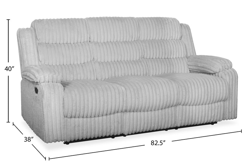 Sofa inclinable Bryson de 82,5 po en tissu de fausse fourrure - gris brume