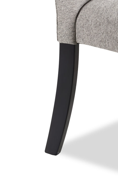 Chaise de salle à manger Burk en tissu de polyester - blanche