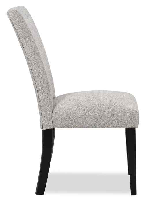 Chaise de salle à manger Burk en tissu de polyester - blanche