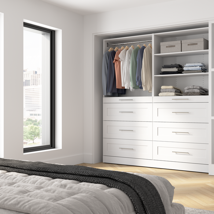 Système de garde-robe et pièce-penderie modulaire Florence de Bestar de 71 po avec rangement - blanc