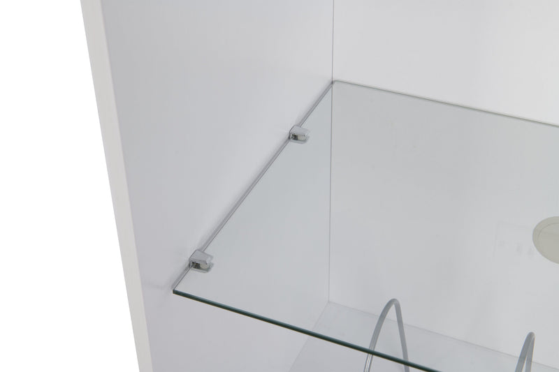 Meuble audio moderne Cade de 20,75 po avec rangement et système de gestion des câbles - blanchi