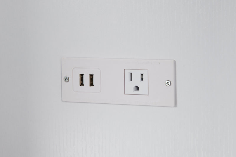 Meuble audio moderne Cade de 20,75 po avec rangement et système de gestion des câbles - blanchi