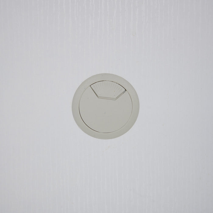 Meuble audio moderne Cade de 20,75 po avec rangement et système de gestion des câbles - blanchi