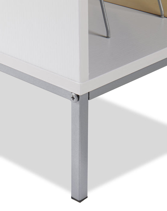 Meuble audio moderne Cade de 20,75 po avec rangement et système de gestion des câbles - blanchi