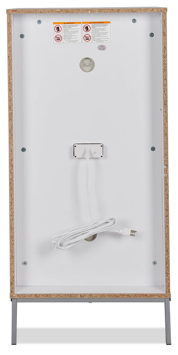 Meuble audio moderne Cade de 20,75 po avec rangement et système de gestion des câbles - blanchi