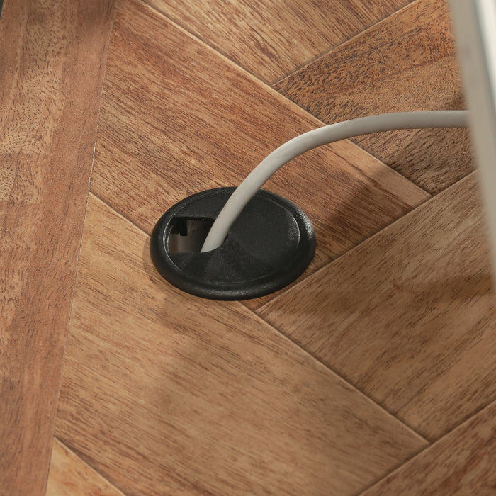 Bureau d’ordinateur Cannery Bridge de qualité commerciale à 3 tiroirs avec armoire - brun