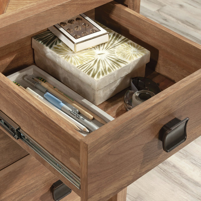 Bureau d’ordinateur Cannery Bridge de qualité commerciale à 3 tiroirs avec armoire - brun