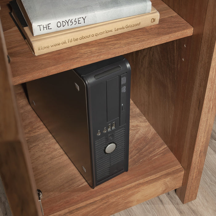 Bureau d’ordinateur Cannery Bridge de qualité commerciale à 3 tiroirs avec armoire - brun