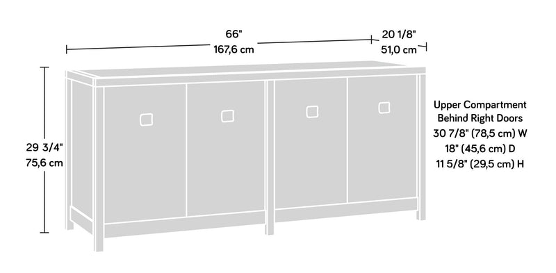 Bahut de bureau Cannery Bridge de 66 po de qualité commerciale - brun