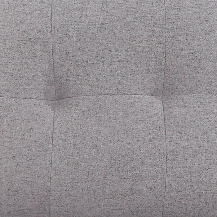 Sofa-lit sectionnel de gauche Carter 2 pièces en tissu d’apparence lin avec fauteuil long de rangement - gris Solis