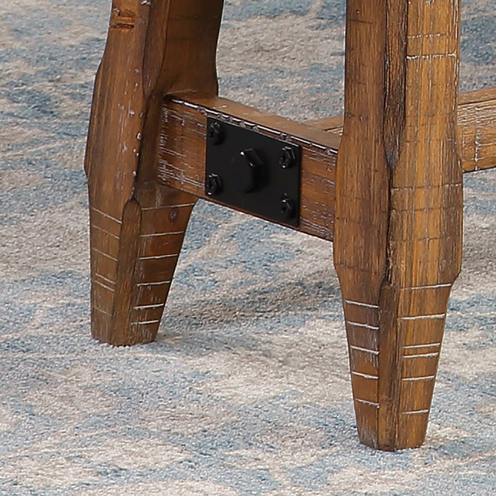 Banc de salle à manger Cedar de 60 po (L) en pin et tissu de polyester, avec base à tréteaux - brun