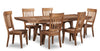 Ensemble de salle à manger Cedar 7 pièces en pin avec table de 72,07 po (L), base à tréteaux et 6 chaises - brun