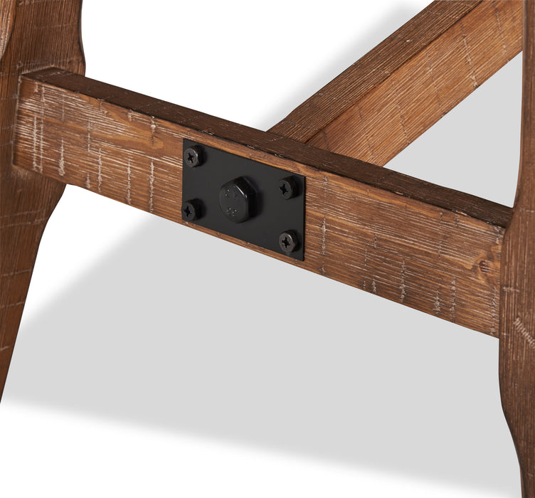 Table de salle à manger Cedar de 72,07 po (L) en pin avec base à tréteaux - brune