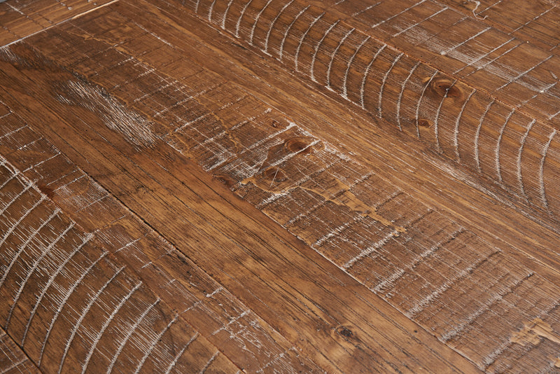 Table de salle à manger Cedar de 72,07 po (L) en pin avec base à tréteaux - brune