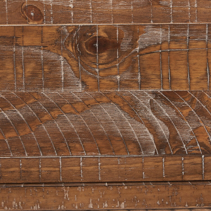 Table de salle à manger Cedar de 72,07 po (L) en pin avec base à tréteaux - brune