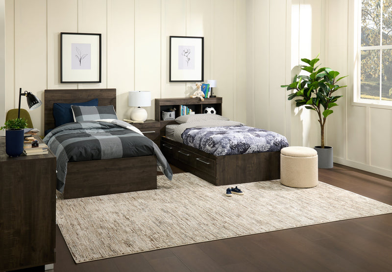 Ensemble d'édredon Charlie de 3 pièces pour lit simple - gris