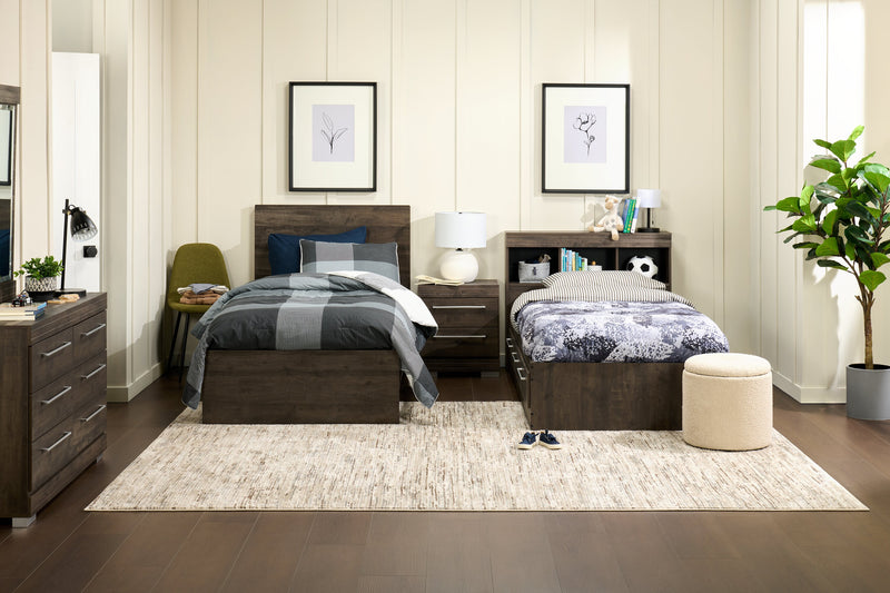 Ensemble d'édredon Charlie de 3 pièces pour lit simple - gris