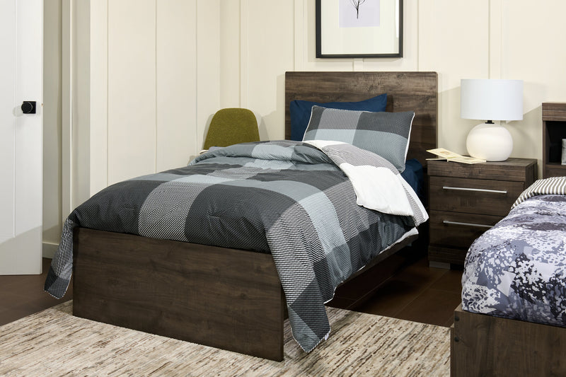 Ensemble d'édredon Charlie de 3 pièces pour lit simple - gris