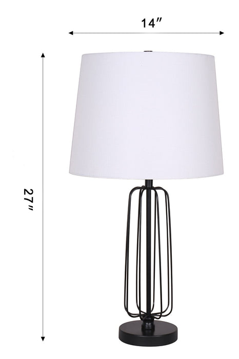 Ensemble 2 lampes de table Clare de Kort & Co. de 27 po noir mat avec recharge USB